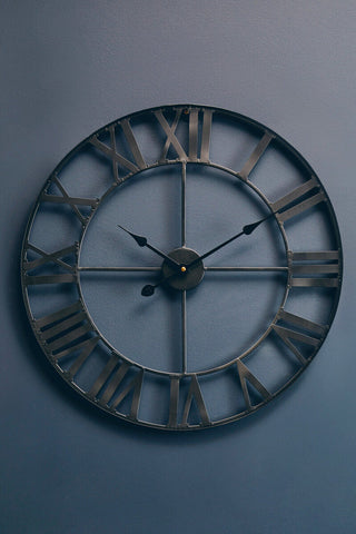 Genova Black Metal Wall Clock