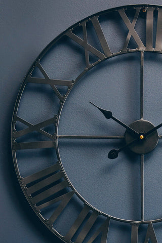 Genova Black Metal Wall Clock