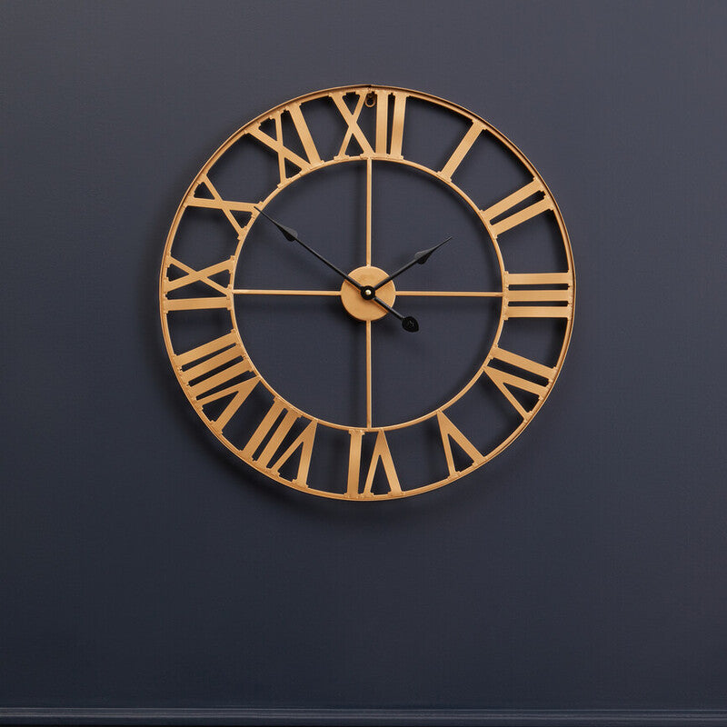 Genova Large Gold Metal Wall Clock