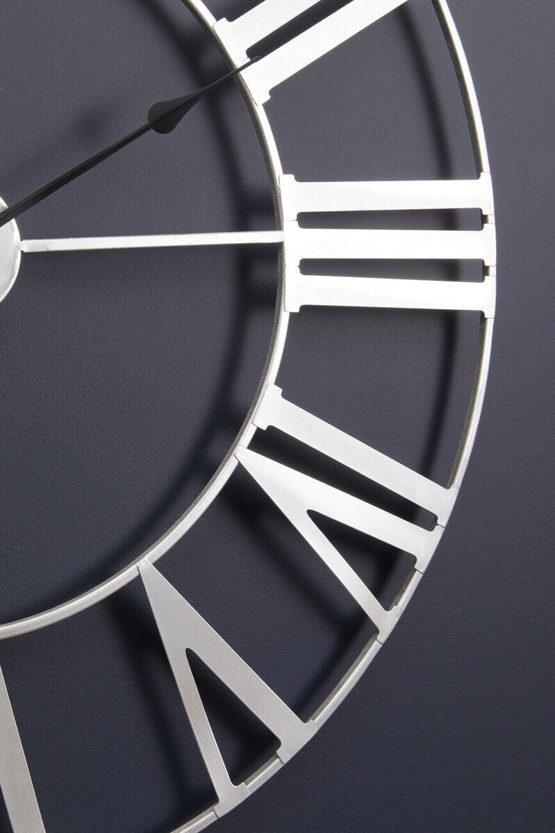 Genova Silver Metal Wall Clock