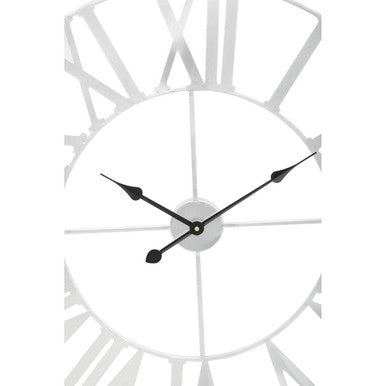 Genova Silver Metal Wall Clock