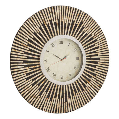 Palu Black and Natural Shell Wall Clock