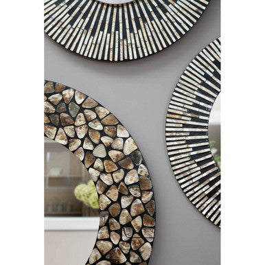 Palu Black and Natural Shell Wall Clock