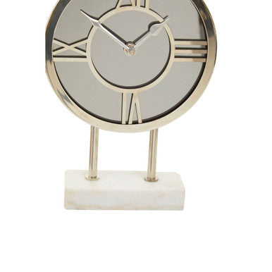 Mateo White Marble Base Clock