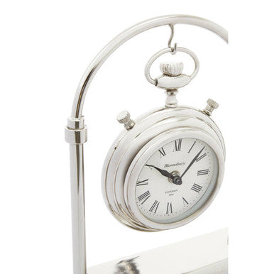 Hampstead Small Silver And Antique Brass Mantel Clock