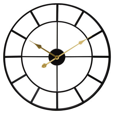 Kent Large Black Finish Metal Wall Clock