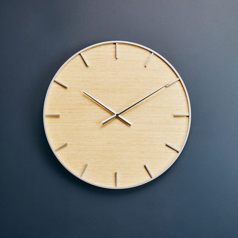 Kent Silver And Natural Wall Clock