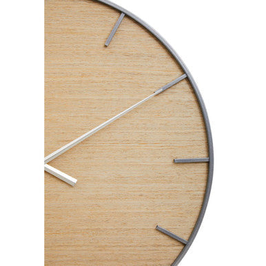 Kent Silver And Natural Wall Clock