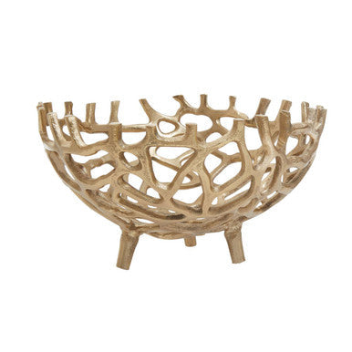 Prato Small Gold Finish Coral Effect Bowl