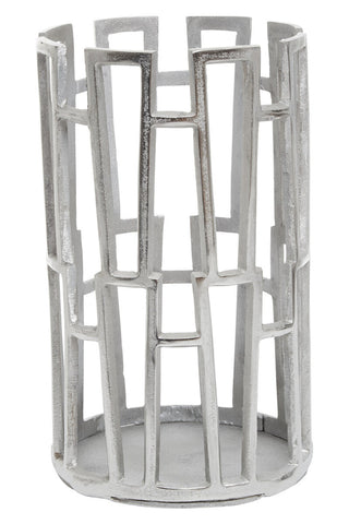 Delphi Large Silver Finish Candle Holder