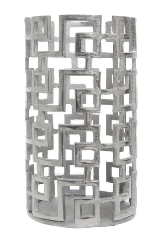 Delphi Large Candle Holder in Silver Finish