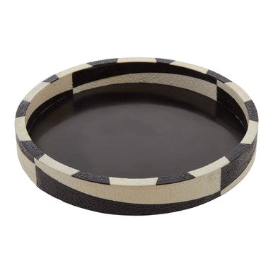 Ezra Black And White Round Tray