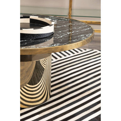 Ezra Black And White Round Tray