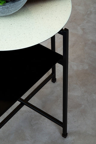 Ramus Two Tier Black And White Ombre Side Table