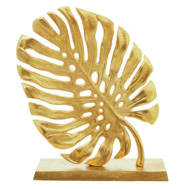 Lena Prato Gold Finish Monstera Leaf Sculpture