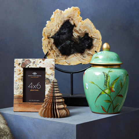 Olena Marble and Acacia 5In X 7In Large Photo Frame
