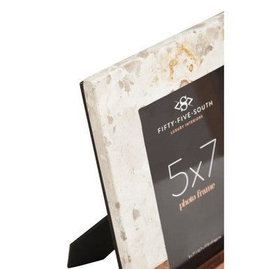 Olena Marble and Acacia 5In X 7In Large Photo Frame