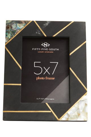 Oriana 5In X 7In Mother of Pearl and Gold Inlay Large Photo Frame