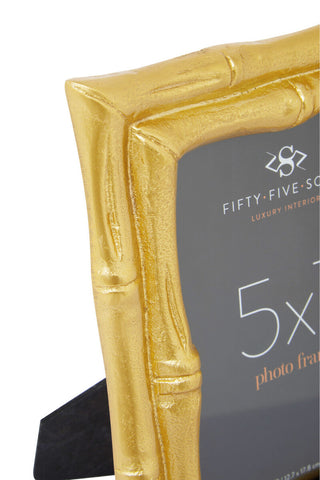 Hiba Gold Finish Bamboo Effect Photo Frame 5x7in