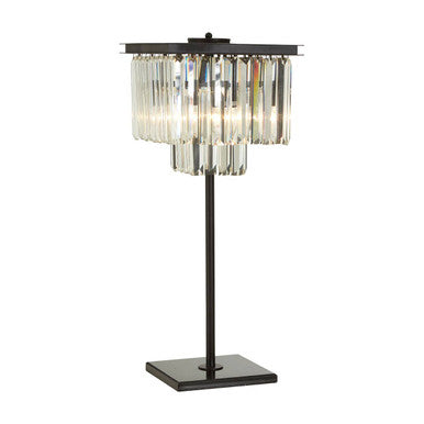 Kensington Townhouse Iron and Crystal Table Lamp