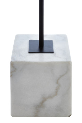 Murdoch Natural Linen Shade With White Marble Base Floor Lamp