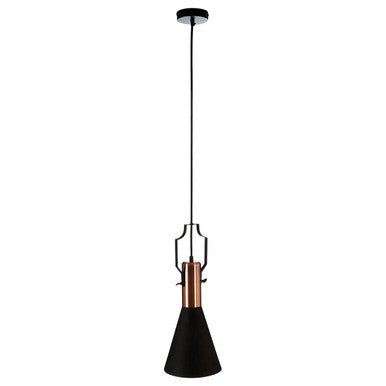 Argo Small Pendant Light in Black and Copper