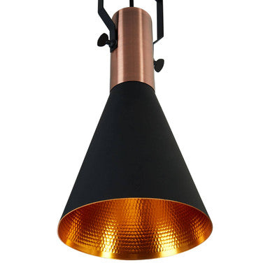 Argo Small Pendant Light in Black and Copper