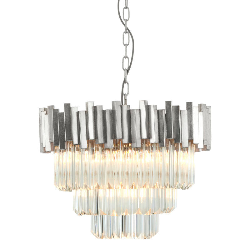 Lustra Small Silver Finish Chandelier