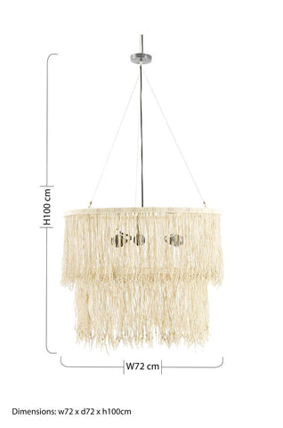 Hestina Cream Leather Ceiling Light