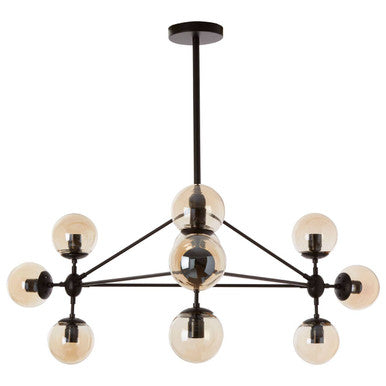 Abira 10 Arm Matte Black Pendant Light
