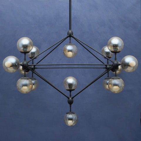 Abira Matte Black 21 Arm Pendant Lamp