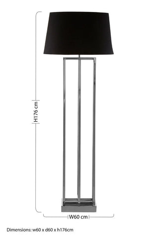 Skye Nickel Finish Rectangular Floor Lamp