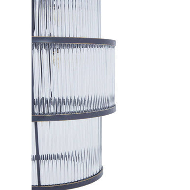 Salasco Black Finish 3 Tiered Glass Chandelier