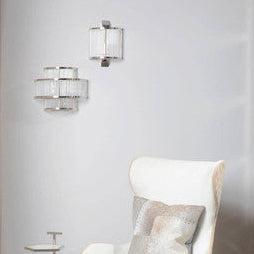 Salasco 3 Tier Nickel Finish Glass Wall Light