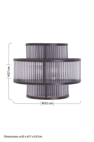 Salasco 3 Tier Black Finish Glass Wall Light