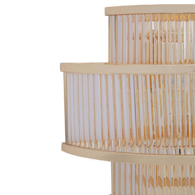 Salasco 3 tier glass wall light with warm metallic iron frame