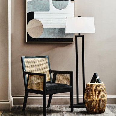 Leora Black and White Floor Lamp