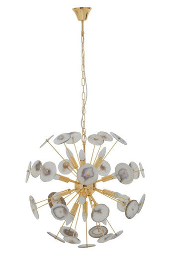 Glamour Gold and Agate 12 Light Ceiling Light