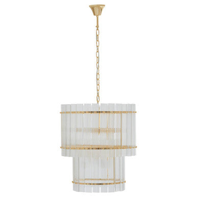 Ritz Six Bulb Glass Pendant Light