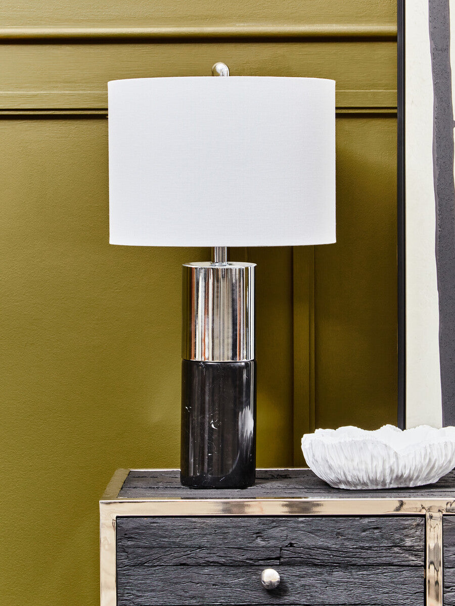Edgar Black Marble and Chrome Table Lamp
