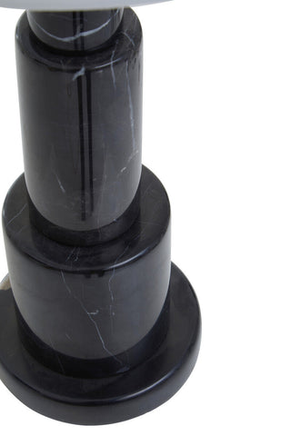 Elara Black Marble Table Lamp with Ivory Shade