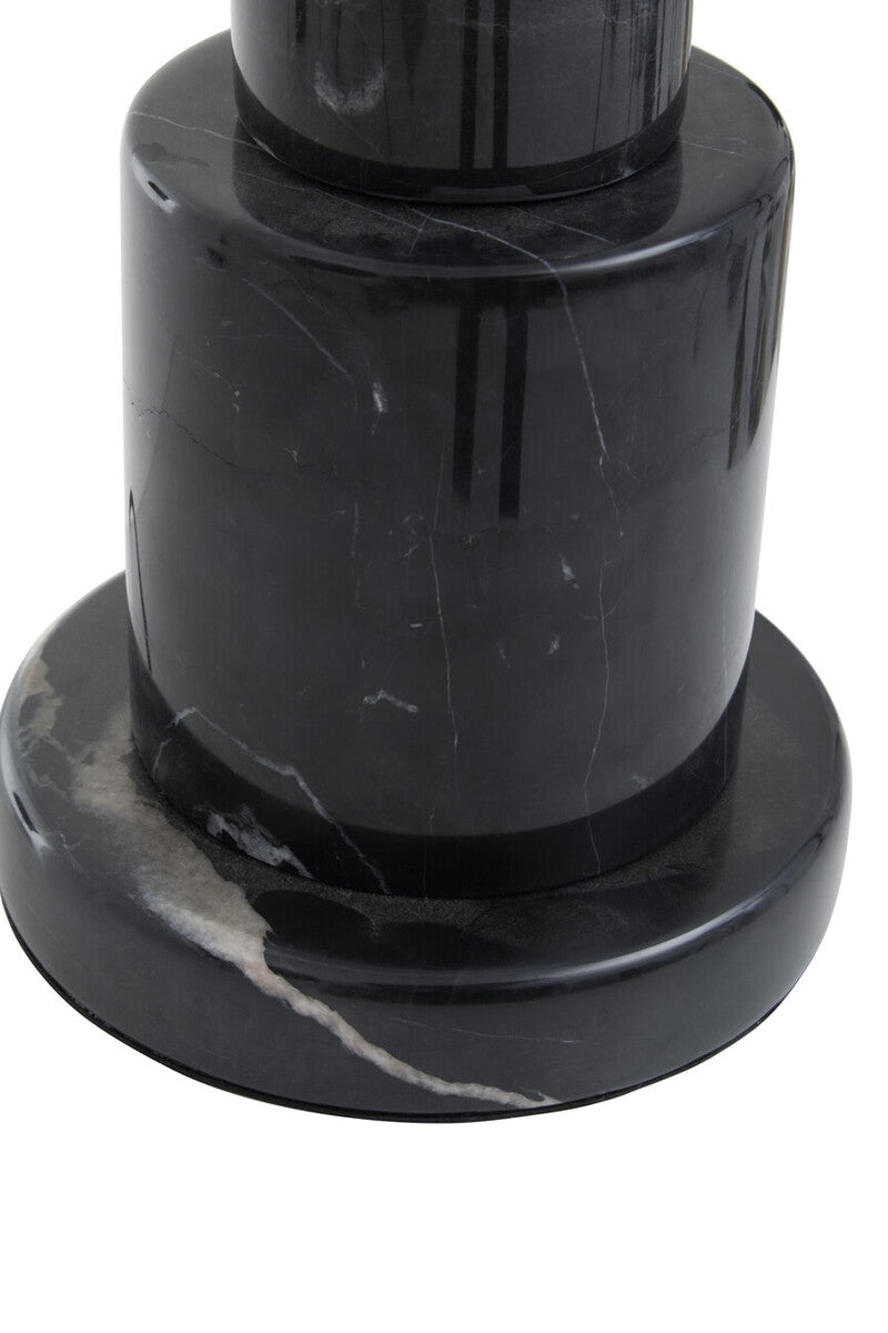 Elara Black Marble Table Lamp with Ivory Shade