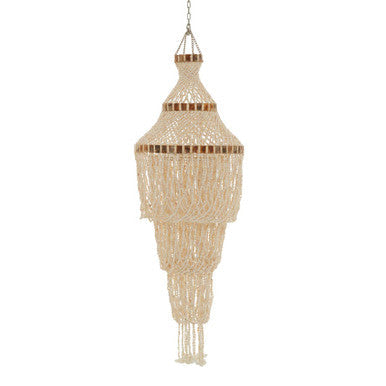 Palu Natural White and Amber Shell Large Pendant Shade