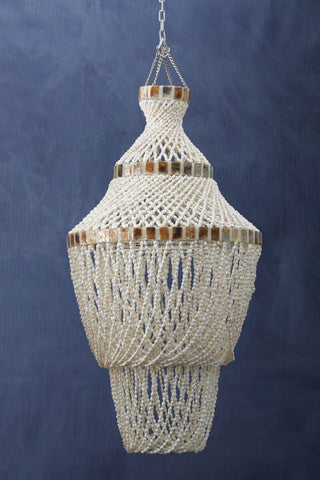 Palu Natural White and Amber Shell Pendant Shade