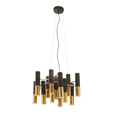 Drone Gold Finish And Black Pendant Light