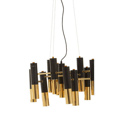 Drone Gold Finish And Black Pendant Light