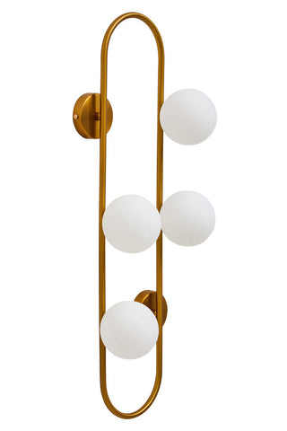 Abira Four Bulb White Glass Wall Light