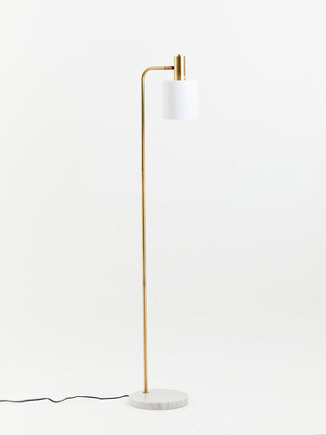Newton White Marble and Gold Floor Lamp
