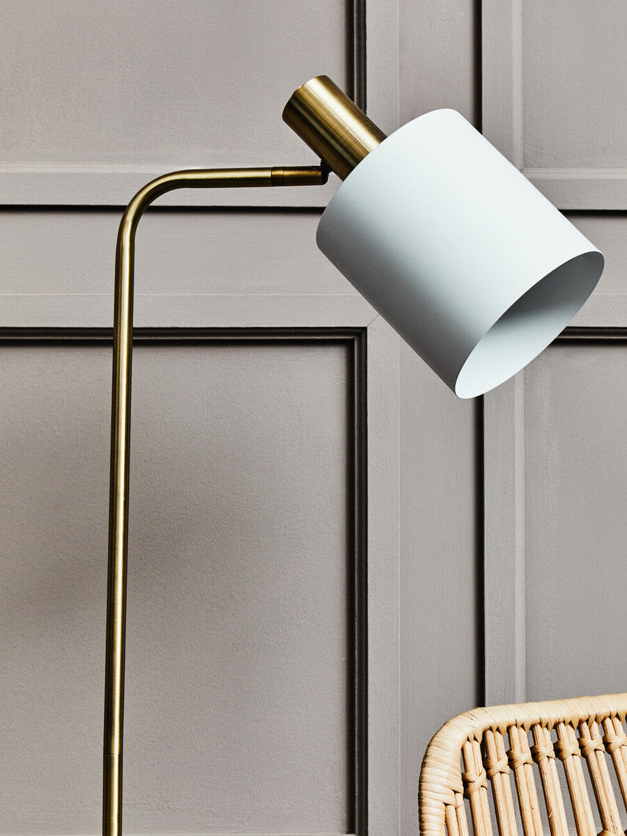 Newton White Marble and Gold Floor Lamp