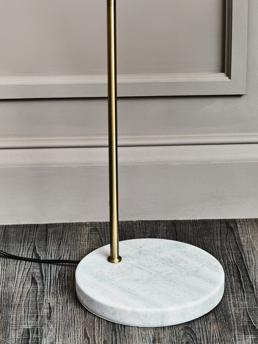 Newton White Marble and Gold Floor Lamp